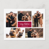 5写真コラージュシックなスクリプトメリークリスマス ポストカード (正面)