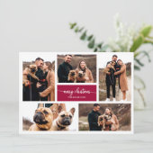 5写真コラージュシックなスクリプトメリークリスマス 招待状 (スタンド正面)