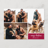 5写真コラージュスタイリッシュフォントメリークリスマス ポストカード (正面)