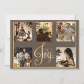 5写真コラージュ喜び金ゴールドクリスマスクリスマス休日 シーズンカード (正面)