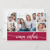 5写真コラージュ暖かい願いシンプルクリスマス 招待状 (正面)