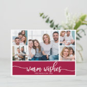 5写真コラージュ暖かい願いシンプルクリスマス 招待状 (スタンド正面)