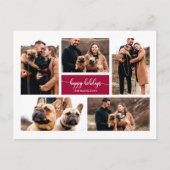 5写真ハッピーホリデーズシンプルコラージクリスマス ポストカード (正面)