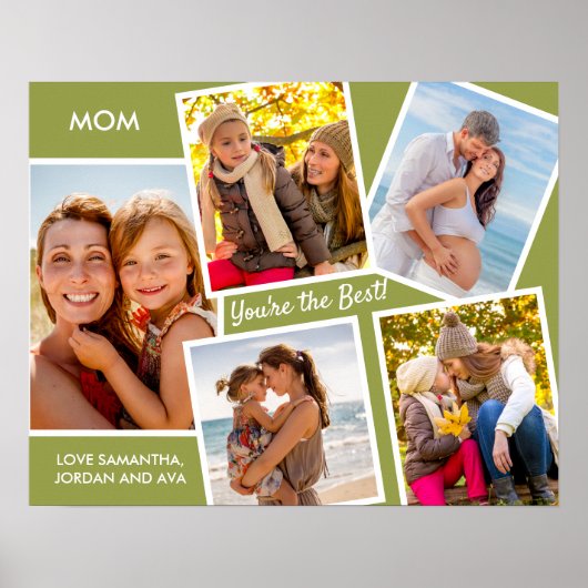 5写真パーソナライズされたコラージュMOMあなたは最高の ポスター (正面)