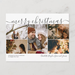 5写真パーソナライズされたメリークリスマスホリデーカード ポストカード