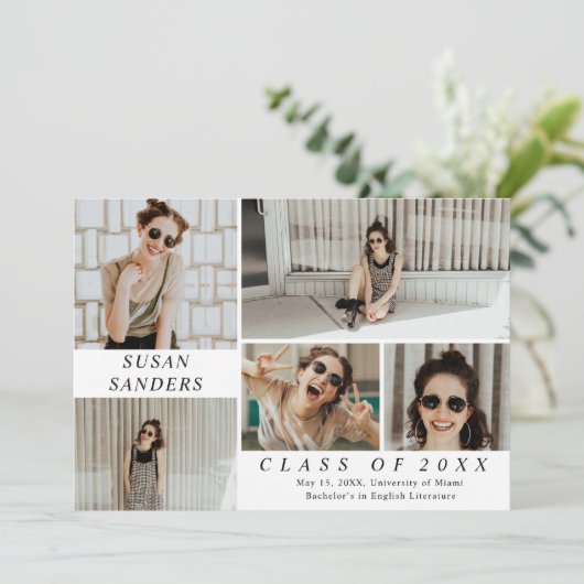 5写真パーソナライズされた卒業発表 案内状 (スタンド正面)