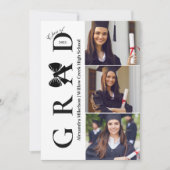 5写真ブラックボウディスコボール卒業パーティー 招待状 (正面)