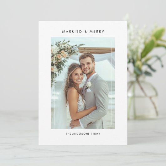 5写真モダンと結婚したメリークリスマス シーズンカード (スタンド正面)