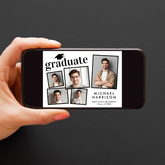 5写真モダンの卒業 案内状