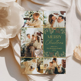 5写真モダンコラージメリークリスマス シーズンカード