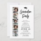 5写真モダンコラージュ卒業パーティー 招待状 (正面)