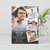 5写真モダンコラージュ卒業パーティー 招待状 (スタンド正面)