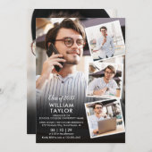 5写真モダンコラージュ卒業パーティー 招待状 (正面/裏面)