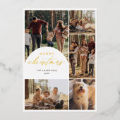 5写真モダンコラージュArchメリークリスマスフォト 箔シーズンカード (正面)