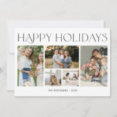 5写真モダンコラージュhappy holidaysクリスマス シーズンカード (正面)