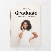 5写真モダン卒業三重招待状 三つ折りプログラム (カバー)