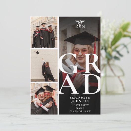 5写真モダンRN看護卒業式パーティー 招待状 (スタンド正面)