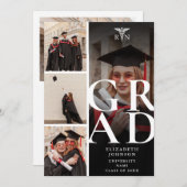 5写真モダンRN看護卒業式パーティー 招待状 (正面/裏面)