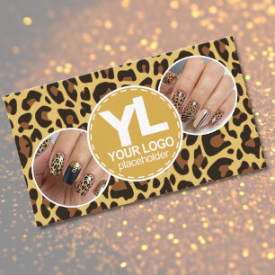 5写真ロゴテンプレートLeopardプリントロカビリー 名刺