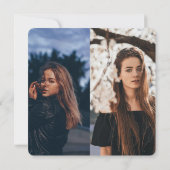 5写真卒業コラージュモダン白黒金ゴールド 案内状 (裏面)