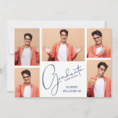 5写真卒業コラージュChicスクリプト 案内状 (正面)