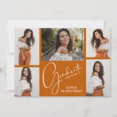 5写真焦げオレンジ卒業パーティー 招待状 (正面)