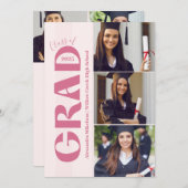 5写真赤面フローラ卒業パーティー 招待状 (正面/裏面)