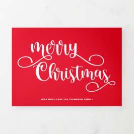 5写真2020年レビューMerry Christmas Script 三つ折りクリスマスカード