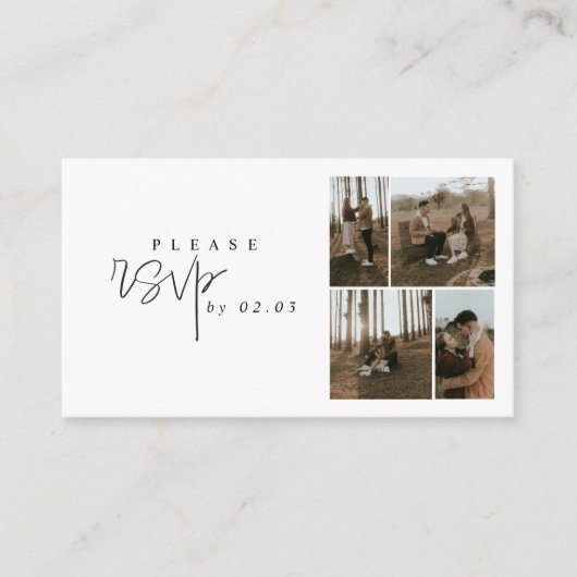 5写真happy momentsコラージュrsvp ミニマル エンクロージャーカード (正面)