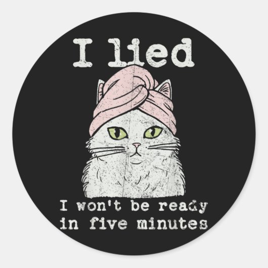 5分で準備はできませんにゃ。猫のマットレスの日 ラウンドシール (正面)