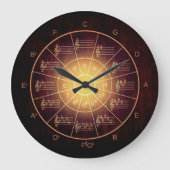 5分の1の茶色のミュージシャン ラージ壁時計 (正面)