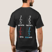 5分の12赤5分の1ブルー5分の1数学 Tシャツ (裏面)