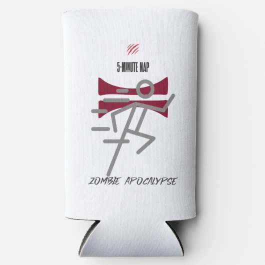 5分昼寝=ゾンビ黙示録 スリム缶クーラー (正面)