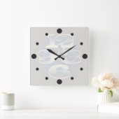 5分真珠 スクエア壁時計 (ホーム)