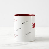 5分間チョコレートケーキのレシピのマグ ツートーンマグカップ (中央)