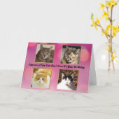 5匹のうち4匹は気に誕生日 カード (黄色い花)