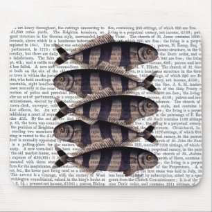 5匹のストライプのな魚 マウスパッド