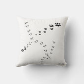 5匹の動物のガイドと足跡 クッション (裏面)