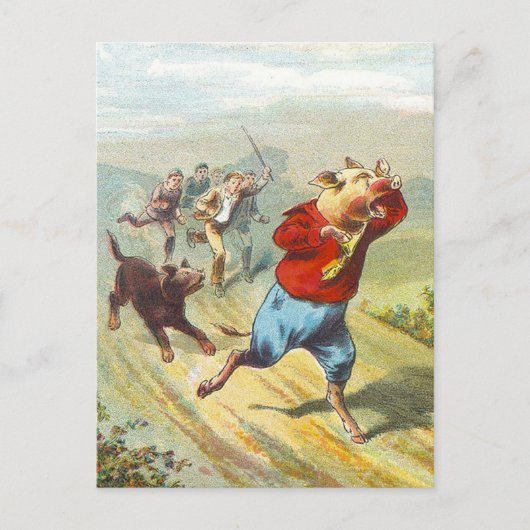 5匹の小さいブタ: それはちっぽけなほんの少し叫びました ポストカード (正面)