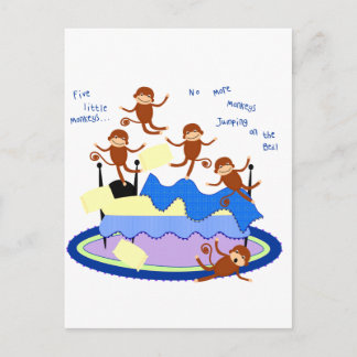 5匹の小さなサル ポストカード