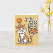 5匹の猫のうち4匹はあなたの誕生日なんてどうでもいい カード (黄色い花)