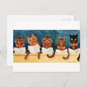 5匹の猫を歌うルイス・ワーイン ポストカード (正面/裏面)