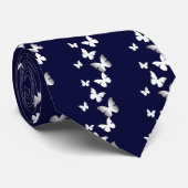 5匹の白い蝶 ネクタイ (ロール)