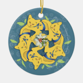 5匹の金猫… セラミックオーナメント