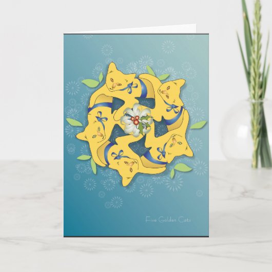 5匹の黄金の猫... 休日 シーズンカード (正面)