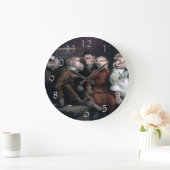 5匹ファンシー猿 ラージ壁時計 (ホーム)