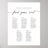 5台のモダンテーブルで座席表を見つける ポスター (正面)