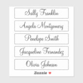 5名のゲスト名モダン書エレガント シール (シート)