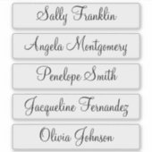 5名のゲスト名モダン書エレガント シール (正面)