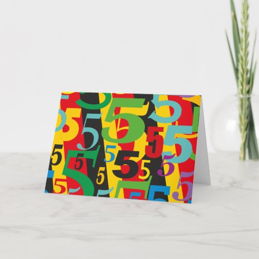 5周年おめでとう、55歳の誕生日、おめでとう#5デザイン カード (正面)